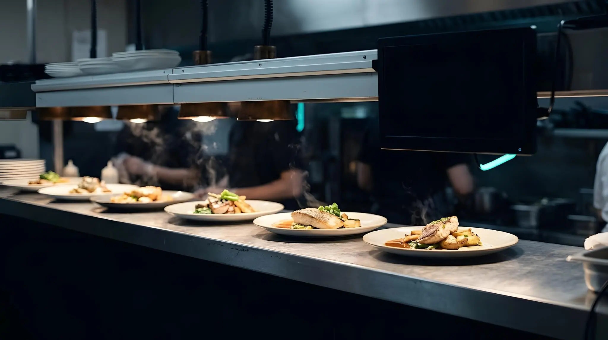 Pase de cocina de un restaurante en pleno servicio